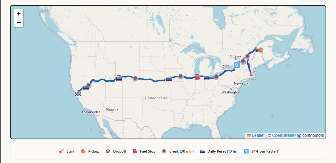 HOS Trip Planner screenshot 2